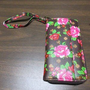 Brown Wallet with Roses: "Paris B" Brand